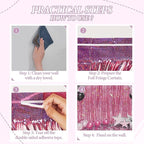 3 Pack Foil Fringe Backdrop - Laser Pink Shiny Tinsel Curtains for Party Decoration/Photo Booth Props - 3.3x8.2 FT Metallic Foil Backdrop for Birthday, Wedding, Graduation, Christmas.
