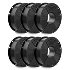 GEEETECH 6KG 3D Printer Filament Bundle - Black PLA Filament 1.75mm ±0.02mm (6 Spools, 1KG Each) - High Precision, Low Warping, 3D Printing Filament Fits Most FDM 3D Printers