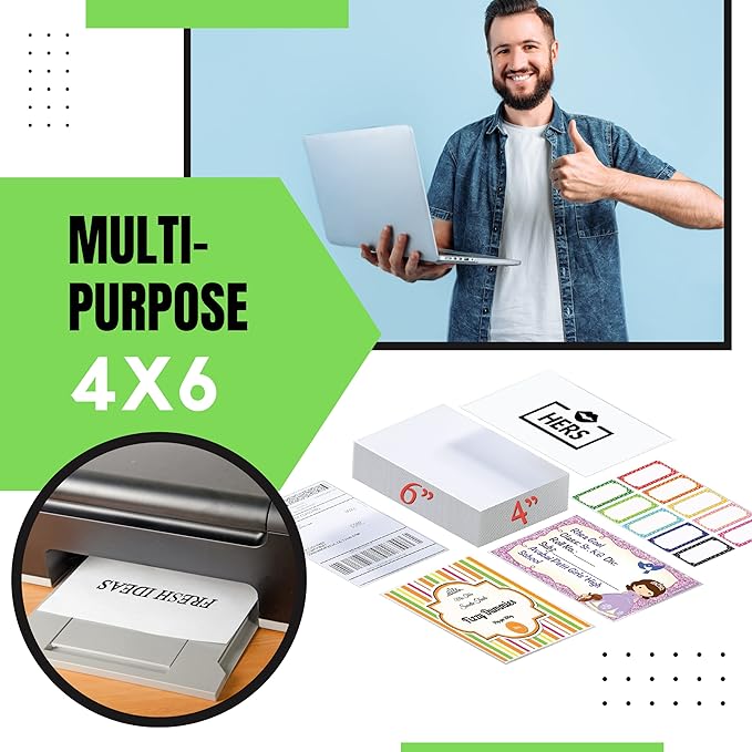 JETZAP Pre-Cut 4x6 Shipping Labels | Work on Most Inkjet and Laser Printers | Just Load & Print | USPS UPS FedEx for Home Printers | 500 Pack