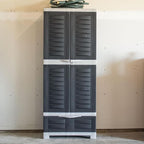 Sunnydaze Lockable Storage Cabinet - Indoor or Garage Storage Cabinet with 3 Adjustable Shelves - 57.5" H - Garage, Office, Home, Laundry Room - Charcoal