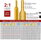 Chanzon 2:1 Ratio 3/16" (5mm) Heat Shrink Tubing 8Ft Roll (2.5M Total Length) Yellow Polyolefin Sleeving Wrap Shrinking 2 to 1 1pcs