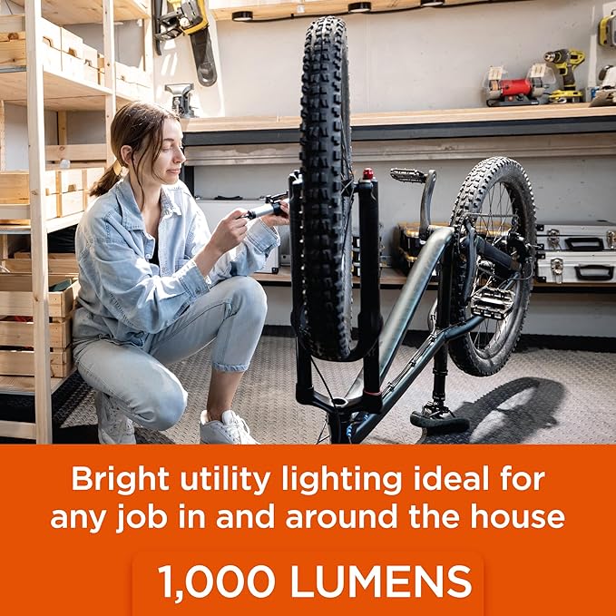 BLACK+DECKER LED Clamp Work Light, 1000 Lumens Indoor & Outdoor IP65 Waterproof Clamp Utility Shop Light with Plug, Clip on Shop Lamp, Adjustable Arm, 360° Rotating Clamp, Tripod Compatible, 4 Ft Cord