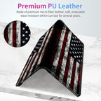 Car Registration and Insurance Holder,Leather Insurance License and Registration Card Holder for Car Glove Box, Auto Truck Document Holder Organizer for Men Women-Vintage American Flag