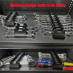 60PCS Magnetic Modular Wrench Organizer Wrench Holder - Wrenchs Tool Organizers for Tool Drawer Storage, Wrenchs Rack with Metric SAE Labels, Tool Storage Set Holder Festival for Mechanics