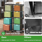 4 Drawers File Cabinet, Vertical Filing Cabinets, Rolling File Cart, Hanging File Folder Organizer with Wheels, Mobile Printer Stand Utility Craft Cart for Home Office,Black