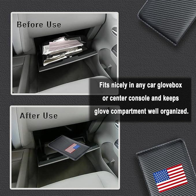 Car Insurance and Registration Card Holder | for BMW Ford Tesla Cadillac All Cars | Store Cards, ID License & Essential Documents | Premium Leather with Magnetic Closure