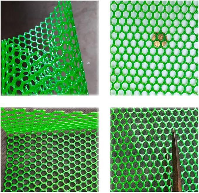 Plastic Wire Mesh Fence, Fencing Chicken Wire Fence with 1.8cm/0.7in Mesh Holes, for Pet Fencing Garden Balcony Grass Protection Farm Crafts(Size:Mesh 0.7in-3.3ft Wx98ft L,Color:Green)