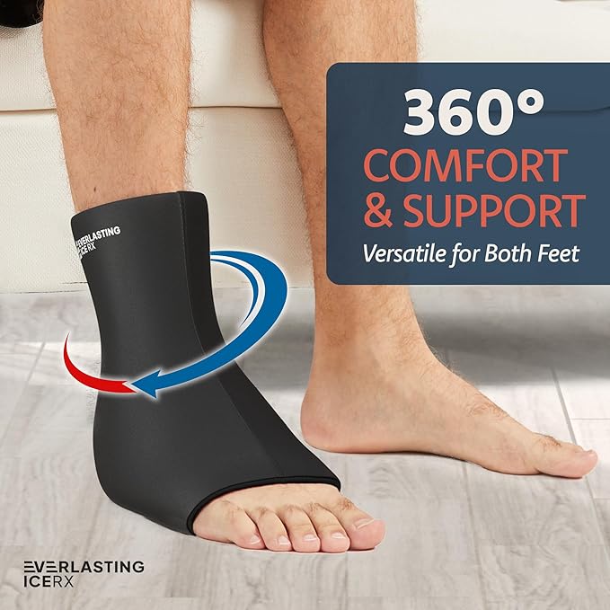 Ankle Ice Pack Wrap for Swelling, Reusable Foot Ice Pack Wrap - Cold Compression Therapy for Pain Relief, Plantar Fasciitis, Sprained Ankles, Achilles Tendonitis Relief