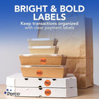 Perco Fluorescent Red 1-Inch Round Paid Promotional Retail Stickers — 1,000 Perforated Labels per Roll — for Supermarkets, Retail Businesses, Inventory Control, and Storefront Labeling — Made in USA