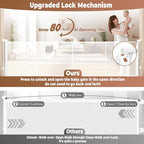 120" Retractable Baby Gate Extra Wide, 41" Tall Retractable Dog Gate for Stairs, Doorways, Decks, Mesh Gate Long Child Gate Pet Gate for Indoor, Outdoor, with Reinforced Mesh Rods, Dual Locks