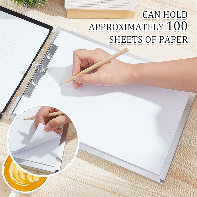 Henoyso Metal Storage Clipboard Bulk Heavy Duty Aluminum Clip Board for Teacher Contractor Medical Construction Office School Classroom, 12.6x9.2x1 Inch, Fit Letter Size 8.5x11 Inch Paper(8 Pcs)