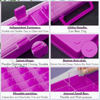 Juexica 2 Pcs Large 48 Grids Plastic Storage Bead Organizer Box, Tackle Box, Compartment Organizer Container with Adjustable Dividers for Jewelry Art Crafts Toys Screw Small Parts(Purple)