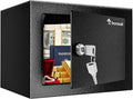 Bonsaii Safe Box with Key Lock, Steel Security Lock Box, 0.23 Cubic Feet, 9.06" W x 6.69" D x 6.69" H, Small Hidden Safe for Cash Jewelry