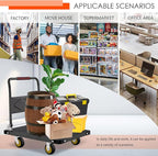 Platform Truck, Foldable Flatbed Cart Heavy Duty Push Cart Dolly Large Platform w/ 5'' Swivel Wheels 2000LBS Capacity Moving Hand Dolly for Groceries, Garage, Warehouse (35'' L x 22.5'' W)