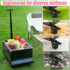 TRULYWIN Foldable Utility Cart with Wheels - Rolling Crate with Wheels, Multi-Function Platform Dolly (132 lbs Capacity) - Flat Tablet Platform & Adjustable Handle for Home,Garden & Travel Utility