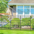 Metal Garden Fence 40in (H) x 23.3ft (L), 10 Panels + 11 Stakes Dog Fences Border Fence Animal Barrier, No Dig Garden Fencing for Yard Flower Bed Lawn Patio Outdoor, PIN402810 Black