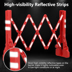 RELIANCER Expandable 7.41ft Safety Barricade,Retractable Security Barrier Water Filled Weighted Base,Adjustable Traffic Barricades,Outdoor Crowd Control Barriers,Driveway Isolation Gate,Garden Fence