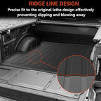 KARPAL 6.5FT Truck Bed Mat for Ford F150 & Lightning Standard Bed 2015-2025 (Not Fit 5.5FT Short Bed & 8FT Long Bed), TPE All Weather Truck Bed Liner Cargo Trunk Accessories for Ford F150