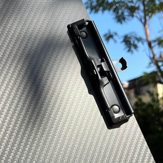 Hardened 9.4" Wx12.6 L 3K Carbon Fiber Clipboard Ultimate Light and Thin Portable Cool Black Twill Smooth Hard Writing Board Black Low Profile Clip Hide Hook Art Paint Draw