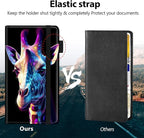 Car Registration and Insurance Holder, Leather Car Glove Box Organizer, Cool Car Accessories for ID, Driver's License Cards & Essential Document,business cards,Men&Women,Colorful Flower Giraffe