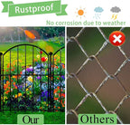 Decorative Garden Fence 17in x10ft, 10 Pack Rustproof Metal No Dig Fence Animal Barrier for Dog, Arched Flower Bed Edging Ornamental Wire Border Panel Fencing for Yard Patio Outdoor Decor