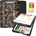 Clipboard with Storage,Office Supplies Nursing Clipboards Folder with Pen Holder Plastic Foldable Clip Board with Storage for Nurse Teacher,Camouflage Forest