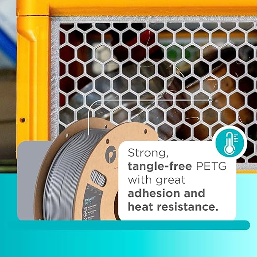 Polymaker PolyLite Grey 3D Printer PETG Filament 1.75mm 1kg, Legacy PETG Formula, +- 0.03mm Dimensional Accuracy, Reliable Everyday Filament, Strong Layer Bonding, Compatible with Most 3D Printers