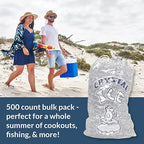 Pinnacle Mercantile 8 lb. Drawstring Ice Bags (500-Count) Heavy-Duty, Puncture-Resistant EVA | Cotton Pull Closure | Disposable, Recyclable | Portable Storage and Freezer Keeper