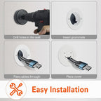 TV Wire Hider Kit for Wall Mount TV - in Wall Cable Management Kit with 2 Pass Throughs, Locking Brackets, and Hole Saw Drill Attachment
