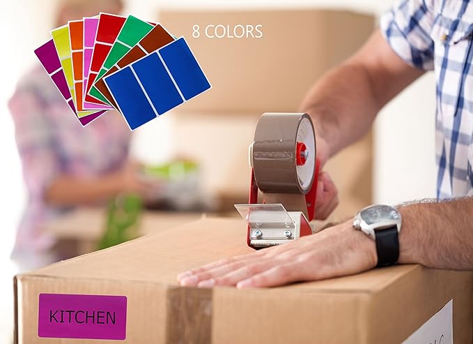 Royal Green Blank Inventory Labels Stickers 4x2 inches Rectangle Label in 8 Colors (102mm x 51mm) 96 Pack