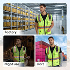 SRsafety High Visibility Vest, Security Vest with 9 Pockets,Mesh Safety Vest for Construction Workers Sanitation Workers