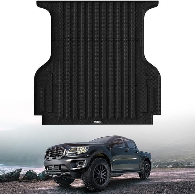 LASFIT 5.0ft Bed Mat for Ford Ranger 2023 2022 2021 2020 2019 Truck Bed TPE All Weather Protector Easy Clean Durable Bed Liner - Not Fit for Drop in Bedlienr