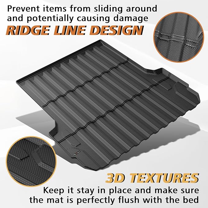 TripleAliners for 2023 2024 2025 2026 Colorado & Canyon Truck Bed Mat and Floor Mats Front Rear Full Set Liners All Weather TPE Accessories (Bed Mat+Floor Mats)
