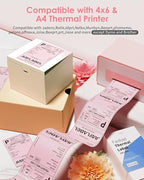 4x6 Thermal Shipping Label Mailing Stickers Paper for Thermal Label Printer USPS UPS Address Big Packing Fanfold Pink Color 500 Labels/Stack,1 Stack