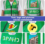 BeautyWill 10/20 Pack Custom Logo Safety Vest,Bulk High Visibility Class 2 Reflective Work Vests