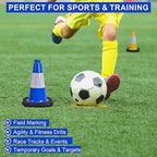 OrangeStar 12" Blue Traffic Cones 8-Pack Reflective Safety Cones with Heavy Duty Base for Sports Training, Parking Lots, Construction, Indoor & Outdoor Use