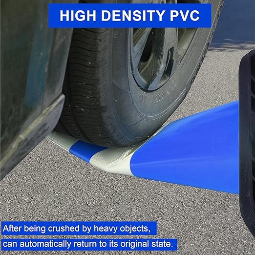 OrangeStar 36" Traffic Cones 4-Pack Blue Safety Cones with Reflective Collars, Heavy Duty Base for Construction, Parking Lot, Road Work, Flexible PVC, Indoor & Outdoor Use