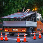 Huwena 12 Pcs Retractable Traffic Cone Bar from 4ft to 7.2ft Lightweight Bars Traffic Barricade Road Cone Connecting Rod Expandable Safety for Road Parking Use
