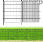 5 Panels No Dig Decorative Garden Fence for Yard, 32 in(H) X 11.8 ft(L) Animal Barrier Fencing for Outdoor Dog, Metal Portable Garden Fences for Borders, Pets, Landscape, Temporary Fence