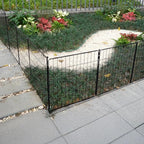 FXW Decorative Garden Fence for Yard - 20in(H) x 44.4ft(L) 24 Panels - Metal Fencing Panels - Animal Barrier Border for Dogs & Rabbits, Flower & Plant Edging
