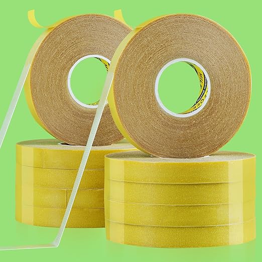 10Pack Double Sided Tape Heavy Duty, 0.59" x 66FT (660FT Total), Super Sticky Resistente Clear Tape, Universal High Tack Strong Wall Adhesive with Fiberglass Mesh,Easy Use Mounting Tape