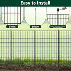 10 Panels Decorative Garden Fence Animal Barrier Heavy Duty No Dig Dog Fence Outdoor for Yard 32 in(H) X 23.6 ft(L) Garden Fencing with Ground Stakes for Backyard, Patio Decor