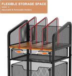 Rolling File Cabinet with Adjustable Dividers, Mobile Filing Cabinet with 2 Storage Drawers on Lockable Wheels, Hanging File Organizer Beside Under Desk for Office, Home（Patent Pending）