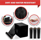 Black Stretch Wrap Industrial Strength Extra Thick 4 Pack 18" 1100 SqFt 80 Gauge (20 Micron) Shrink Wrap Roll for Moving Supplies, Furniture, Pallets, Plastic Wrap for Packing, Stretch Film