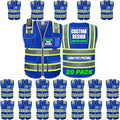 BeautyWill Custom Logo 10 Pockets Safety Vest Class2 ANSI Certified High Visibility Reflective Vest