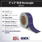 Kenco Color Coding 3 X 5 Rectangle Labels, Inventory Control Stickers 500 Labels Per Roll, Made in The USA (Dark Blue)