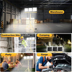 27000 Lumen LED Work Light with Stand, 3-Head Adjustable Tripod Lights with 16.5FT Extended Cord, IP65 Waterproof Work Lamp for Indoor & Outdoor Job Sites, Workshops, Construction, Garage Lighting