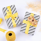 Purple Papers Wrapping Paper - Mini Roll - 18 Inch X 33 Feet - Stripes Design for Birthday, Holiday, Wedding, Baby Shower (Black)