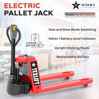 Full Electric Power Pallet Jack – Standard Duty Pallet Truck 3300 Lb Capacity, 48” L x 27” W Fork Size, Plug-in 48V/15A Lithium Battery – Max Lift Height 7.8 Inch - (US-EPT33K-FE)