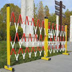 Retractable Barricade with Wheels - Expandable Metal Barrier for Aisles & Driveways, 1.2m x 3m, Ideal for Crowd Control and Safety Management